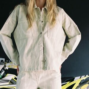 Zara Print Denim Overshirt